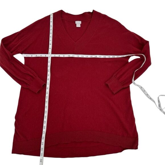 Chicos brick red vneck long tunic length sweater size xlarge - Picture 4 of 6